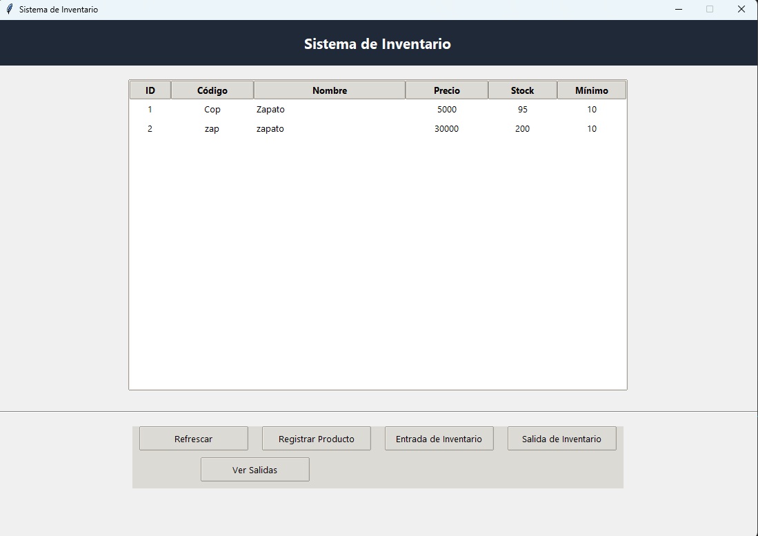 Sistema de inventario desarrollado en Python