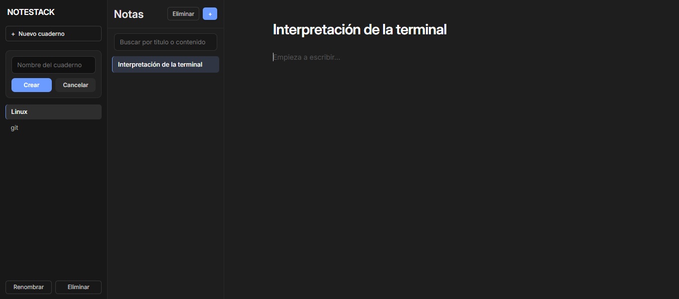 Cuaderno virtual desarrollado con JavaScript, HTML y CSS