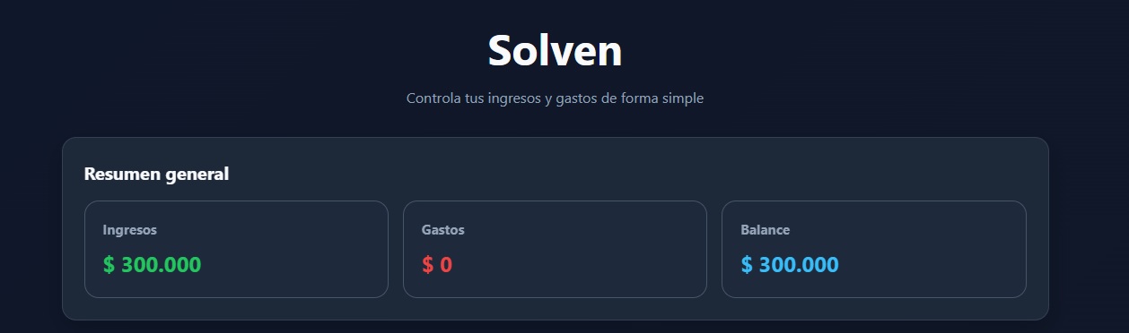 Solven - App de finanzas personales